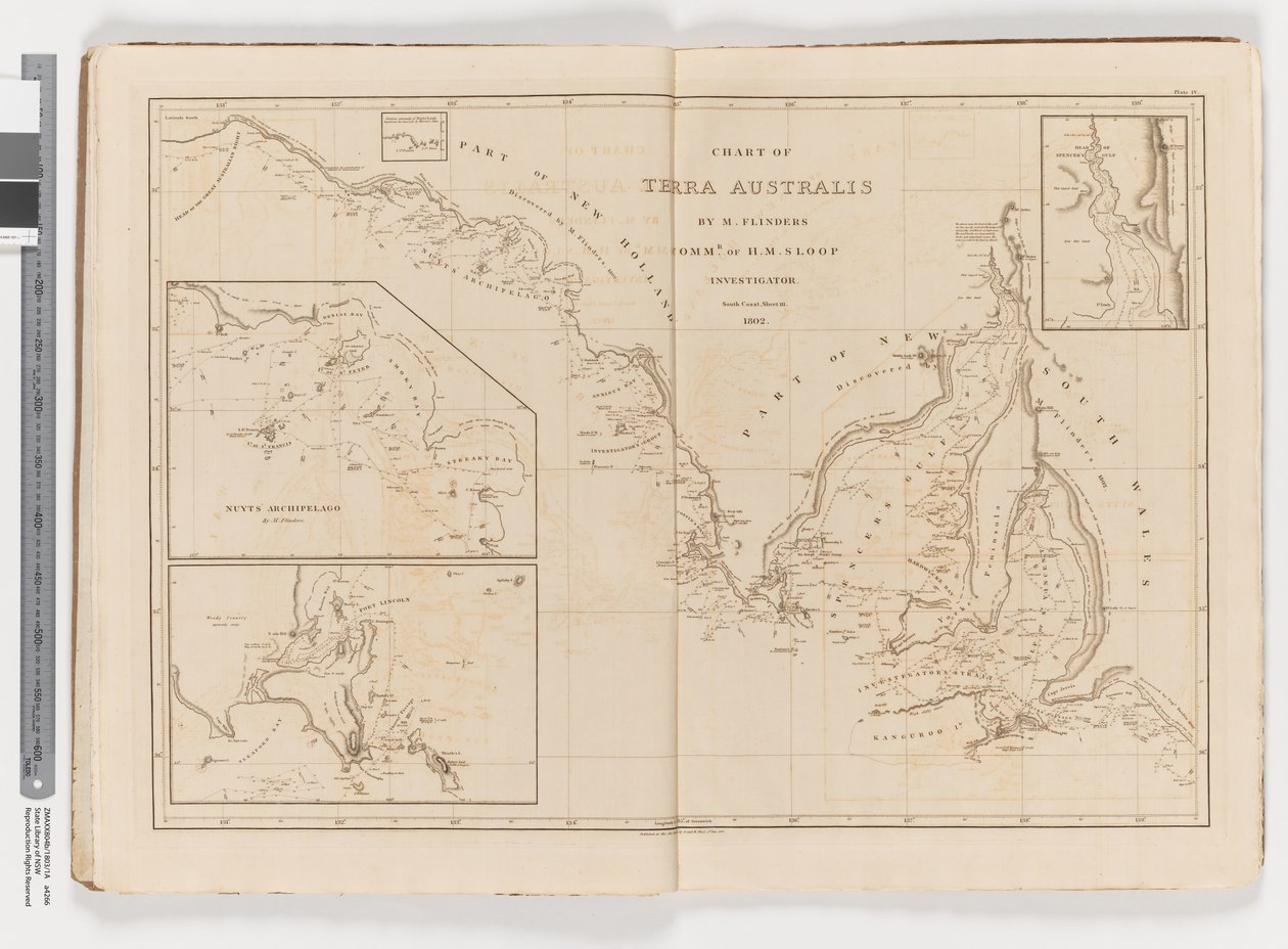 Carta de Terra Australis, Costa Sur, Hoja III de Matthew Flinders