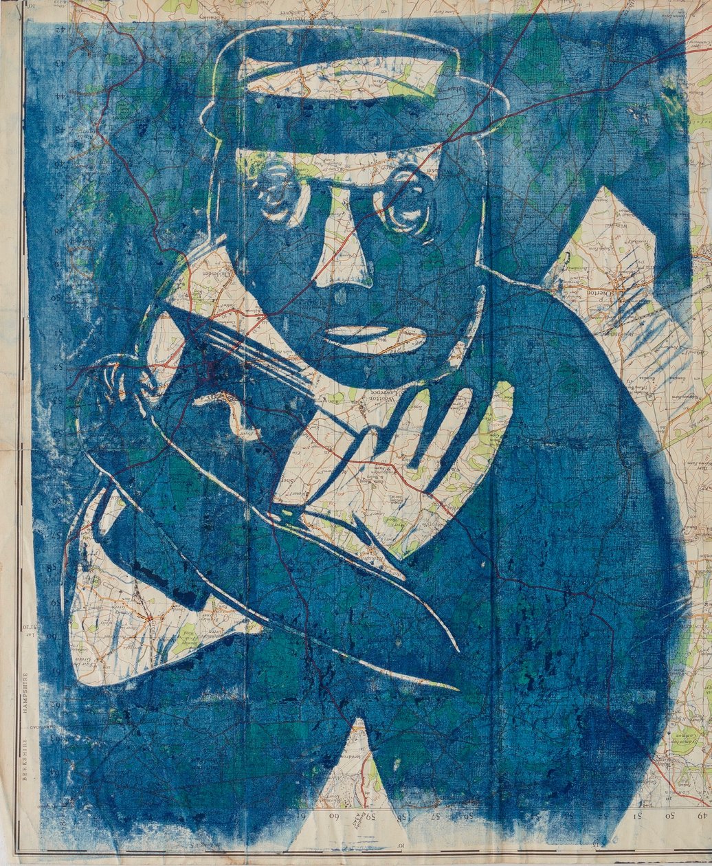 Leaving England, 2004 (linograbado) de Matthew Hilton