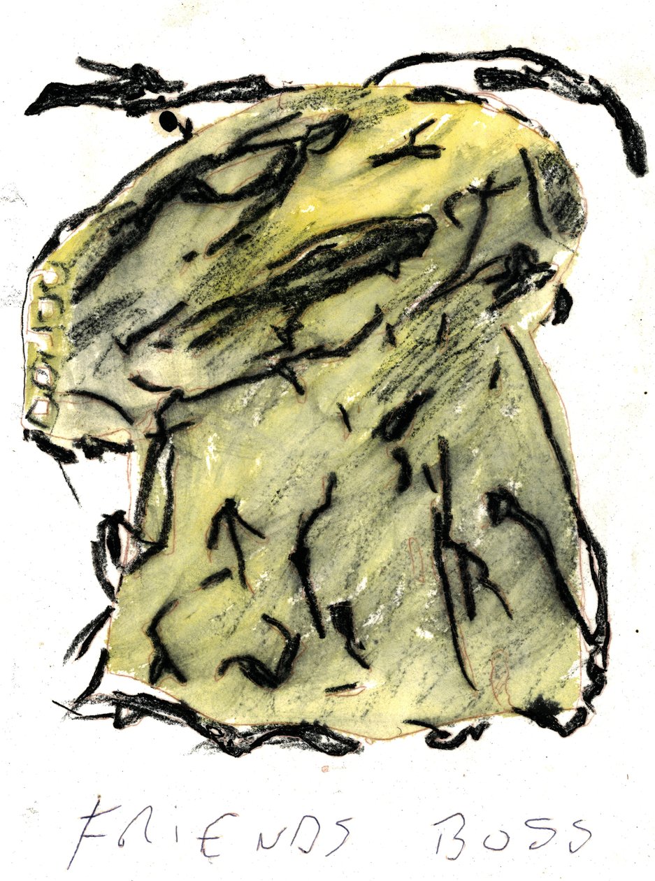 jefe de un amigo, 2021 (acuarela, pastel) de Matthew Hilton