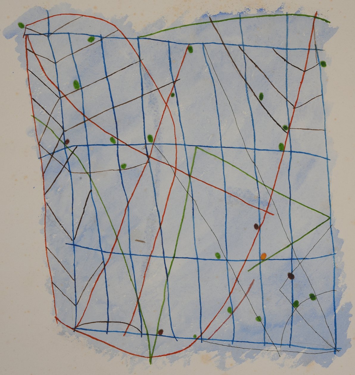 gráfico de palos 2, 2014 (lápiz acuarelable) de Matthew Hilton