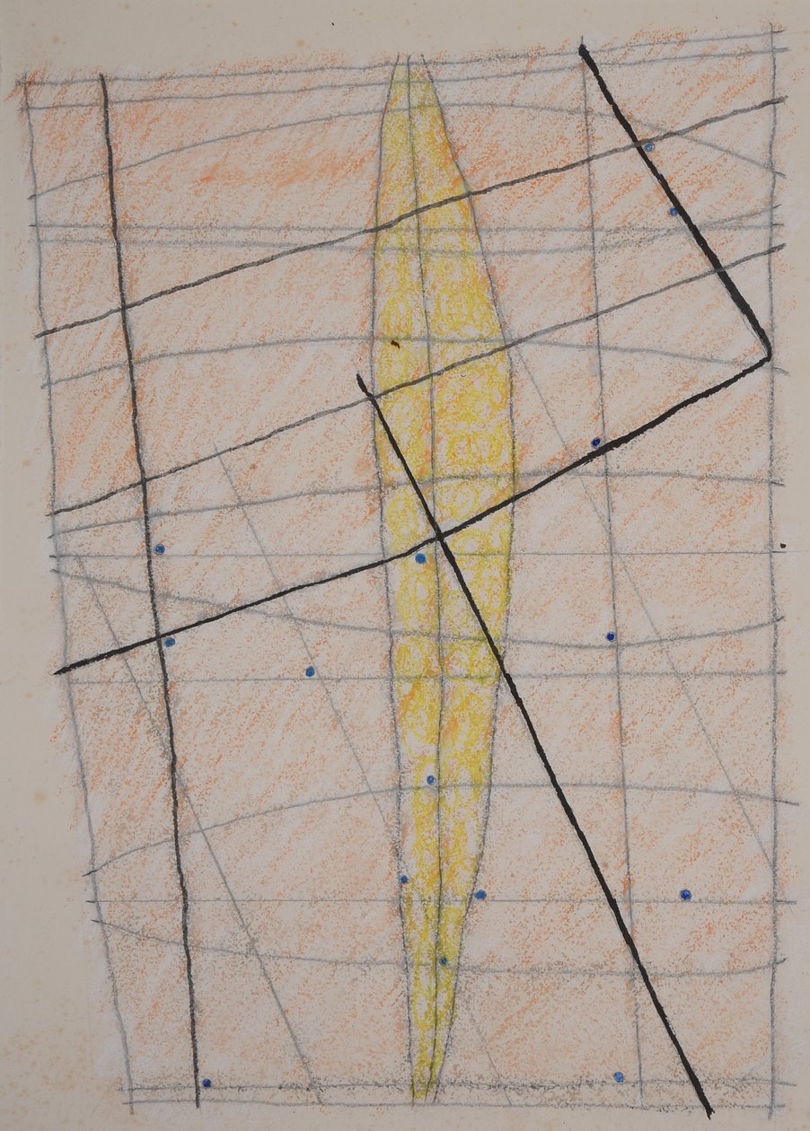 gráfico de palos 3, 2014 (lápiz acuarelable) de Matthew Hilton
