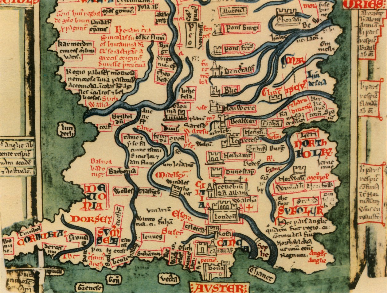 Mapa de Gran Bretaña de Matthew Paris, c. 1250, 1944 de Matthew Paris