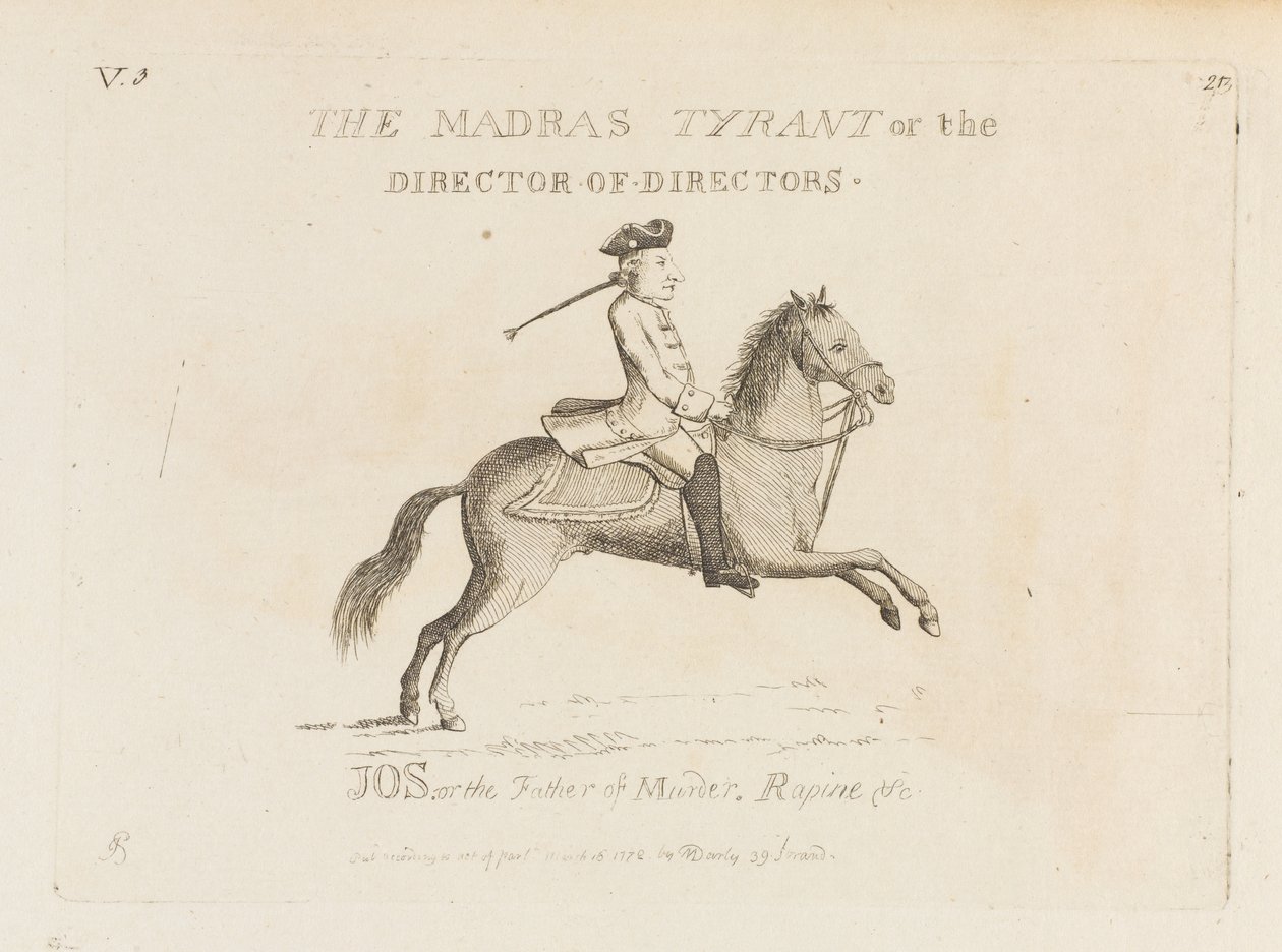 El Tirano de Madrás, o el Director de Directores (grabado) de Matthew or Matthias Darly