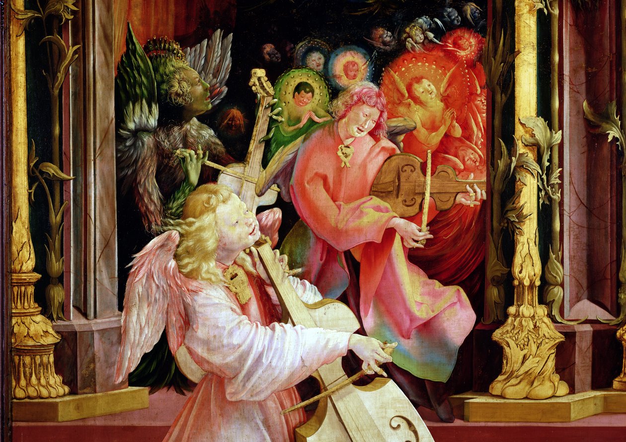 Ángeles Músicos, del Concierto de Ángeles del Retablo de Isenheim, c.1512-16 de Matthias Grünewald