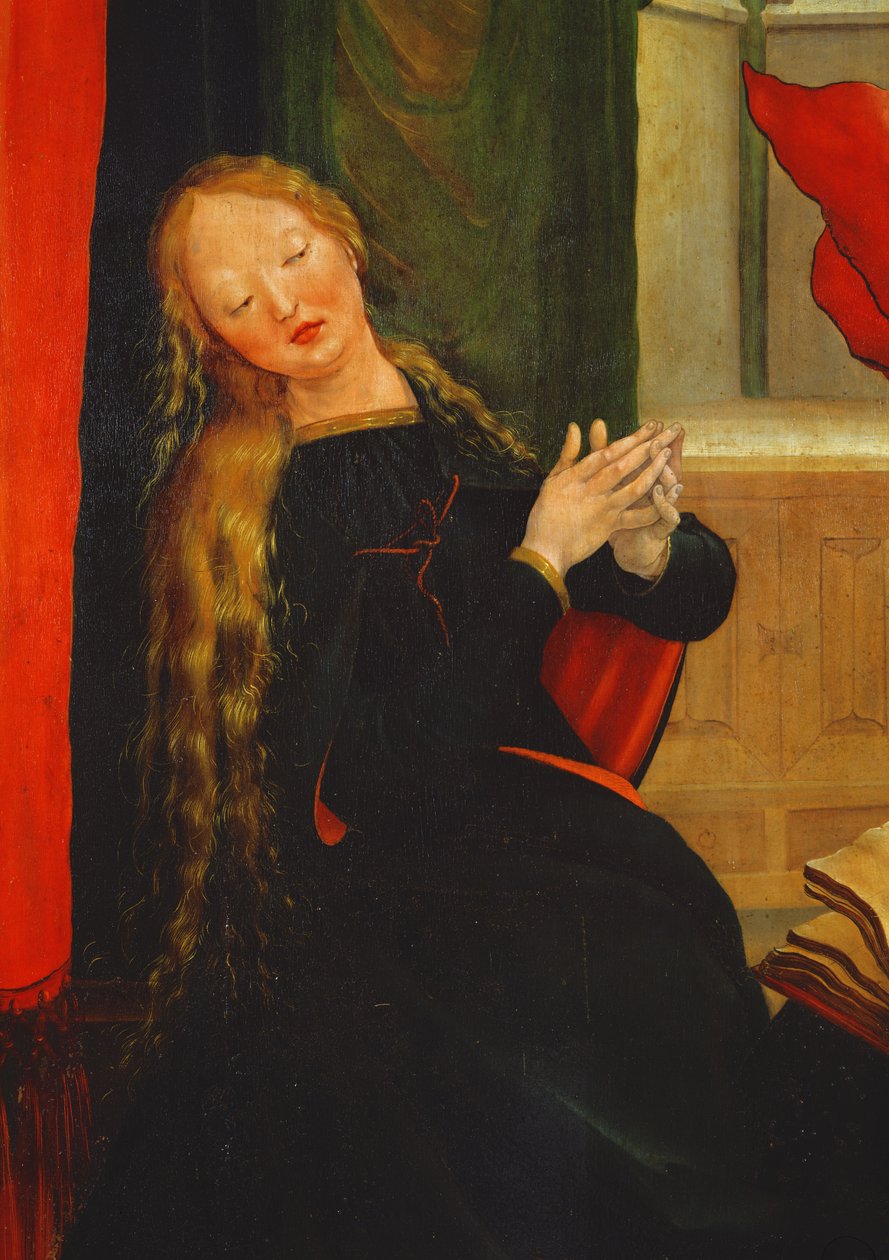 Retablo de Isenheim, ala exterior (detalle de la Anunciación de la Virgen María) de Matthias Grünewald