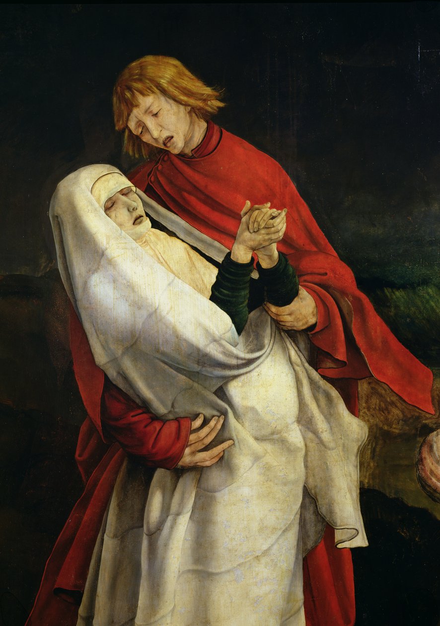 San Juan Evangelista y la Virgen, detalle de la Crucifixión del Retablo de Isenheim, c.1512-16 de Matthias Grünewald