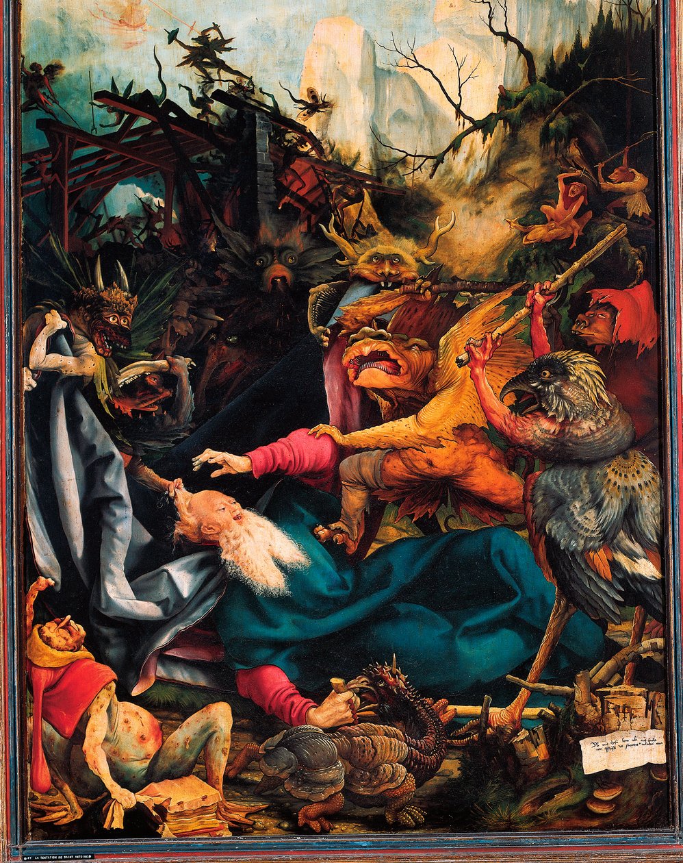 Detalle de la Tentación de San Antonio el Grande, Retablo de Issenheim, c.1512-16 (óleo sobre tabla) de Matthias (c.1480 1528) Grunewald