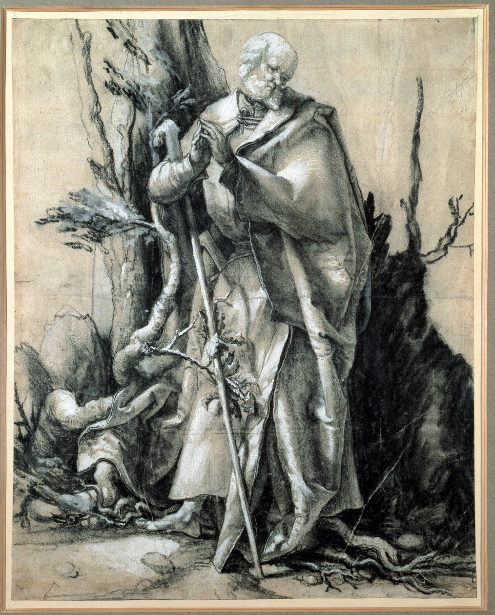 Un santo en un bosque (estudio) de Matthias (c.1480 1528) Grunewald