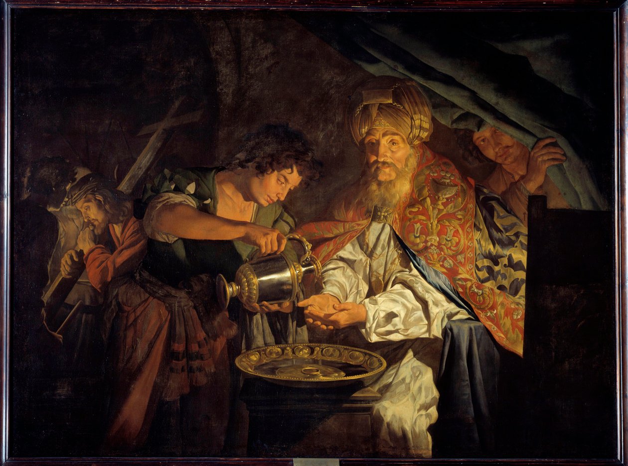 Poncio Pilato lavándose las manos de Matthias (c.1600 p.1650) Stomer