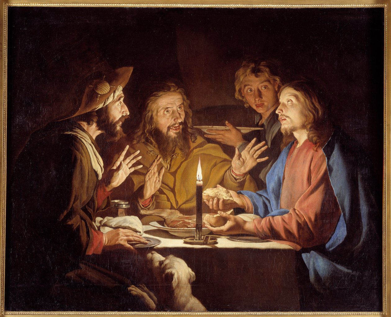 Los discípulos de Emaús de Matthias (c.1600 p.1650) Stomer