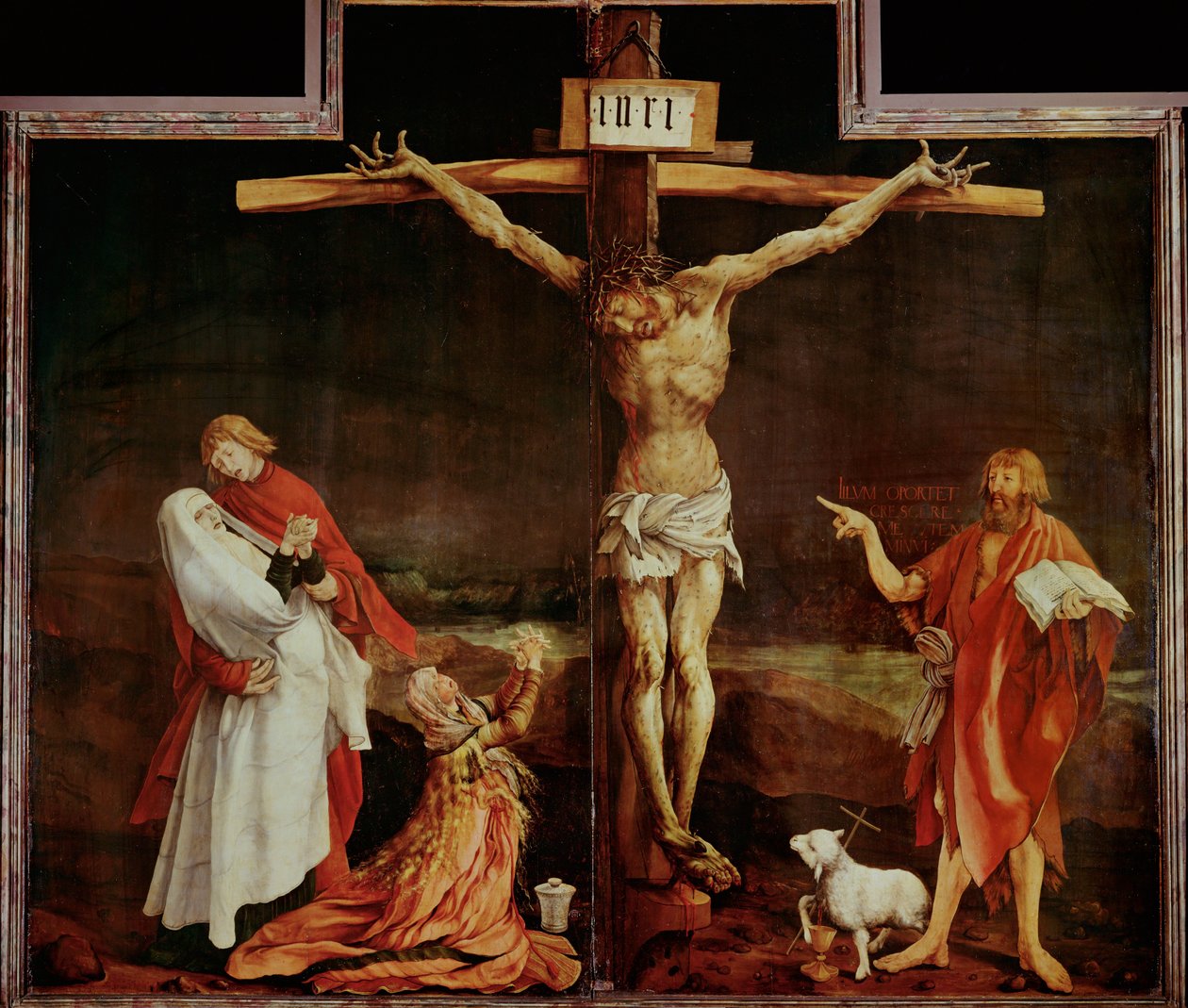 Crucifixión (pintura sobre madera de tilo) de Matthias Gruenewald