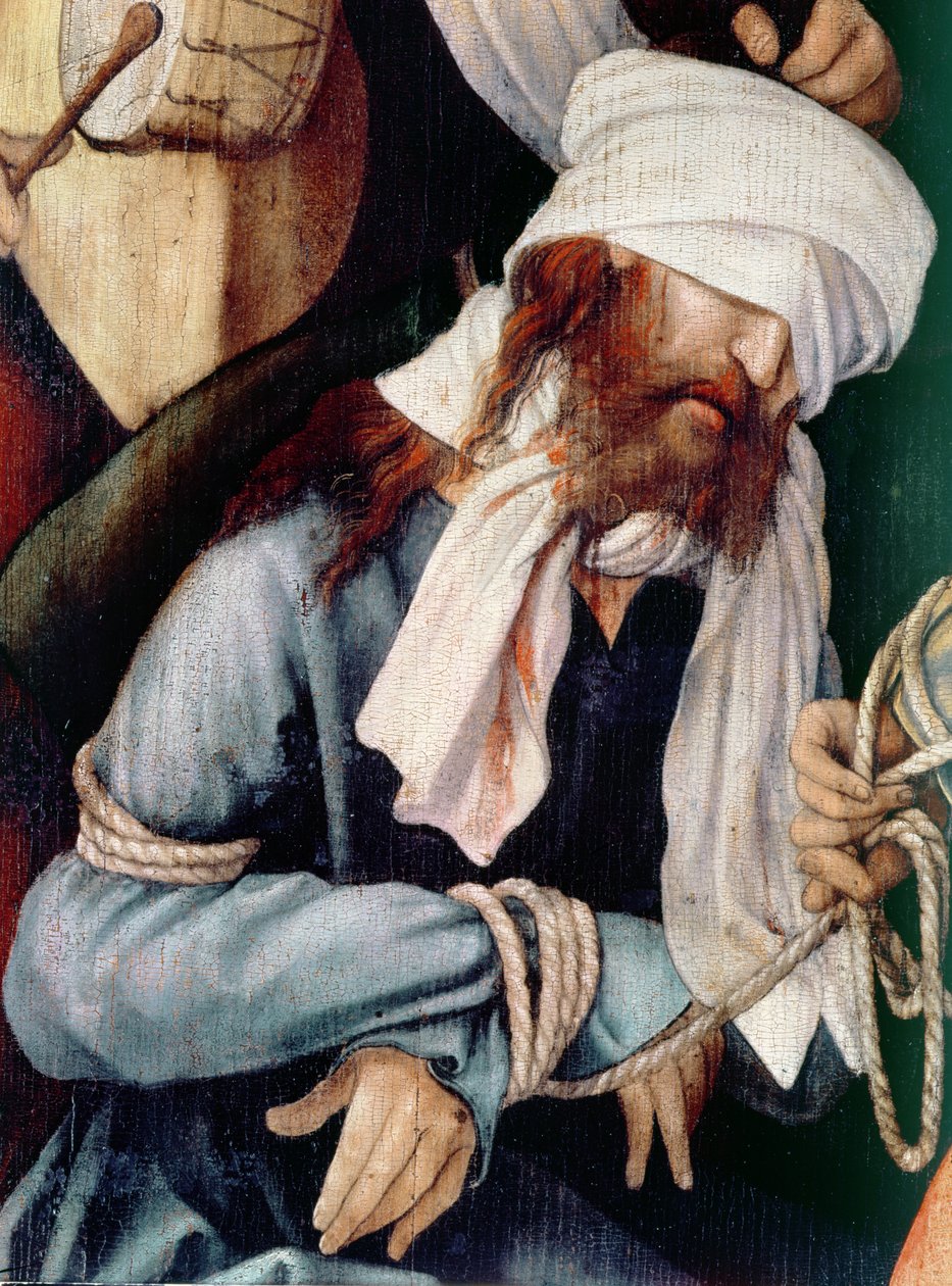 La burla de Cristo (detalle) de Matthias Grünewald