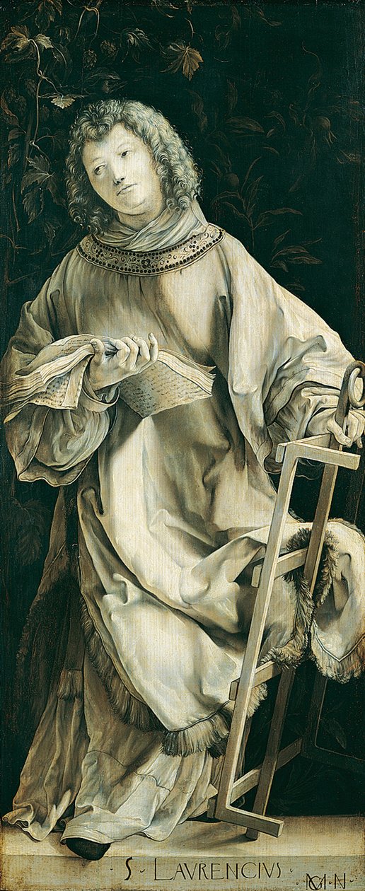 Panel del Altar Heller que representa a San Lorenzo de Matthias Grünewald