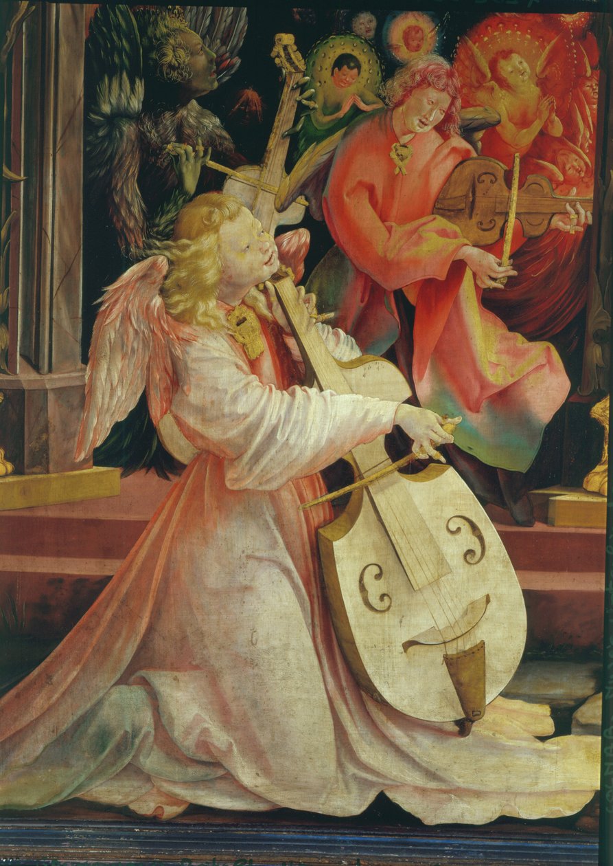 El concierto de los ángeles, del retablo de Isenheim (detalle) de Matthias Grünewald