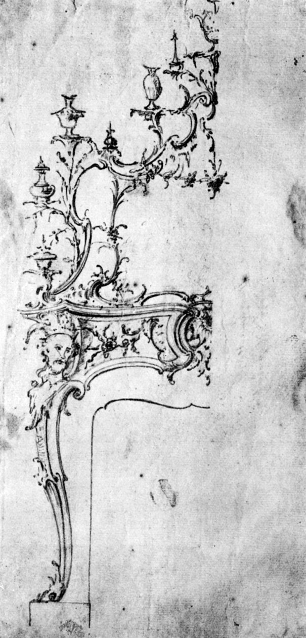 Diseño para una chimenea, 1750s, 1929 de Matthias Lock