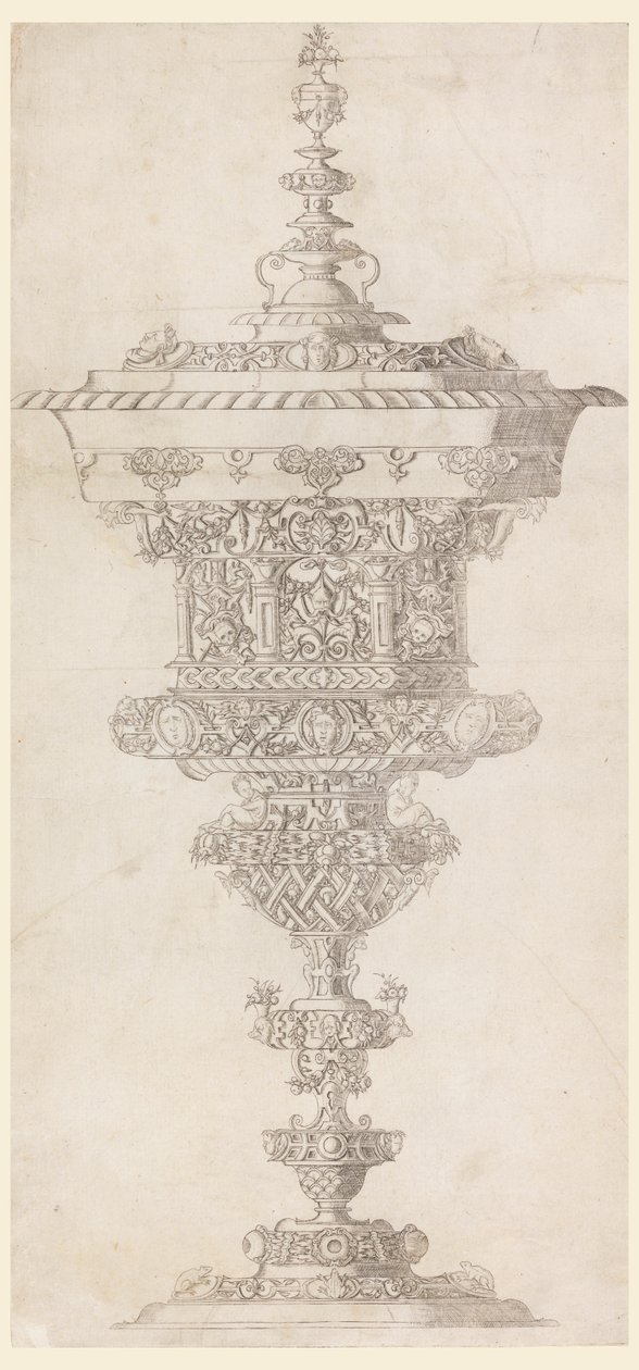 Copa de pie con tapa, de "Novum opus cratero graphicum..." de Matthias Zündt