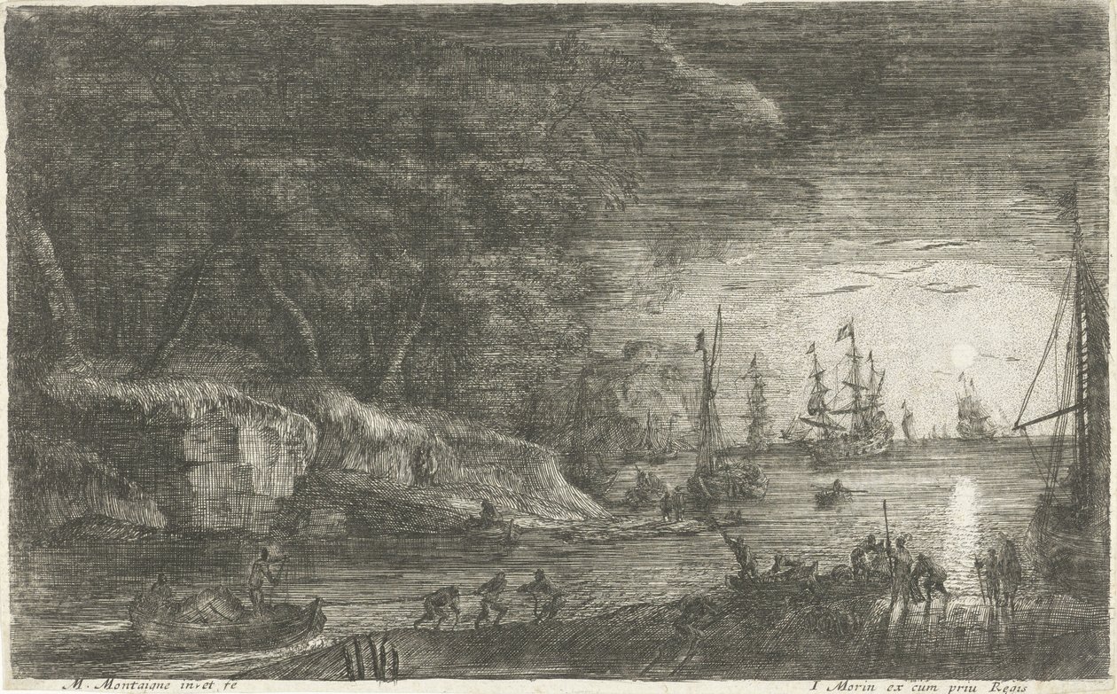 Paisaje marino a la luz de la luna de Matthieu van Plattenberg