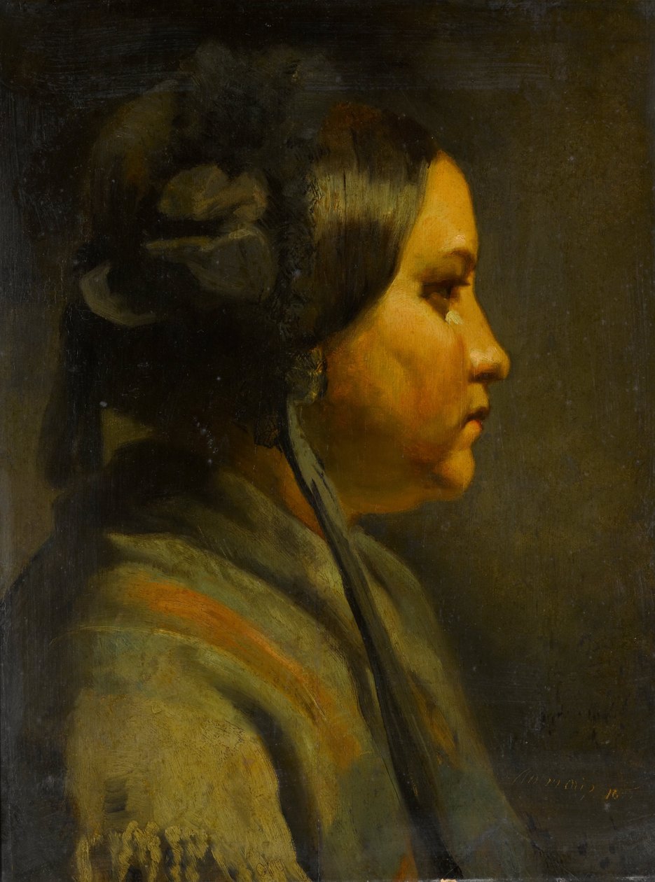 Estudio de la cabeza de una joven de perfil de Matthijs Maris