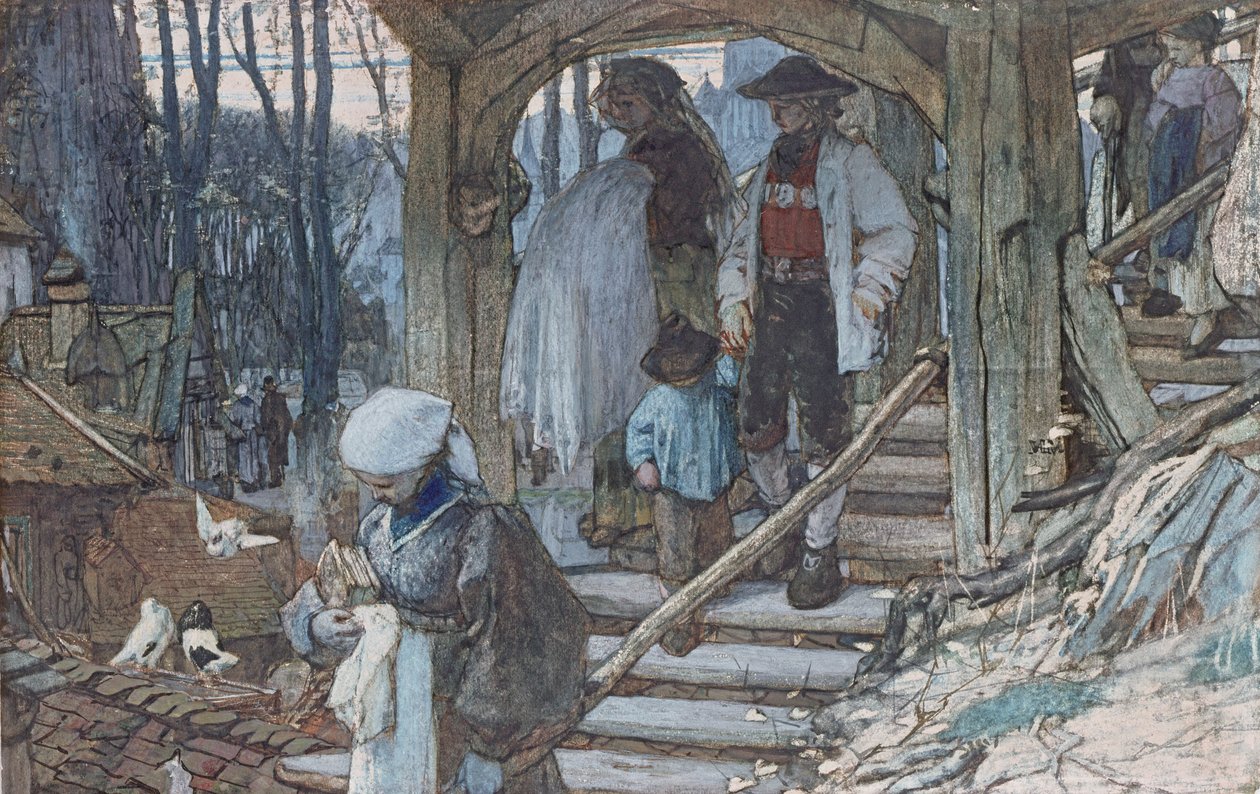 La puerta del bautismo en Lausana, c.1861 de Matthijs Maris