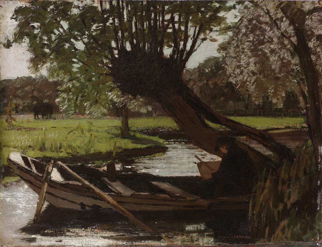 Barco con un sauce de Pollard de Matthijs Maris