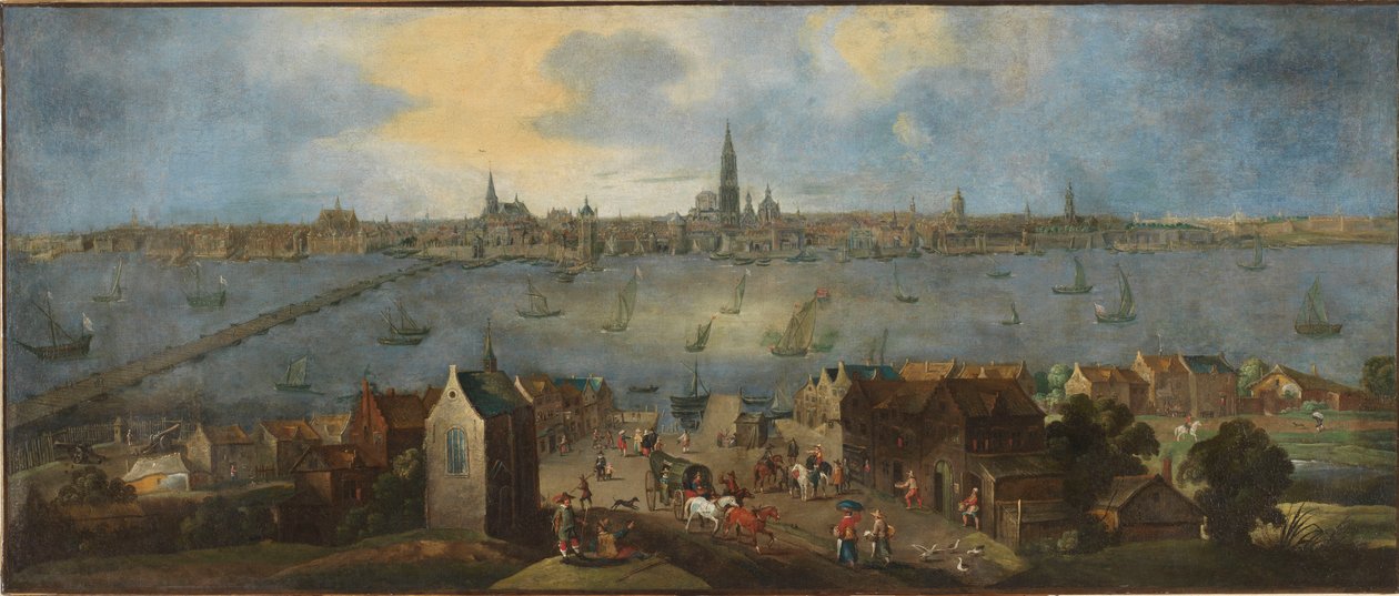 Vista del puerto de Amberes de Matthijs Schoevaerdts