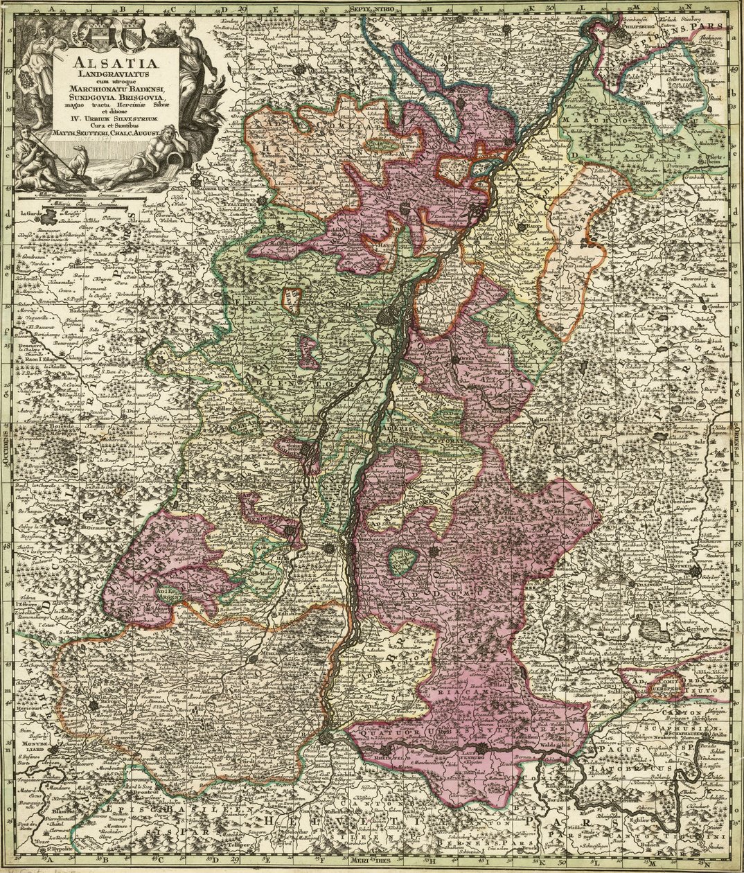 Elsass, Baden, Sundgau und Breisgau Karte de Georg Matthäus Seutter
