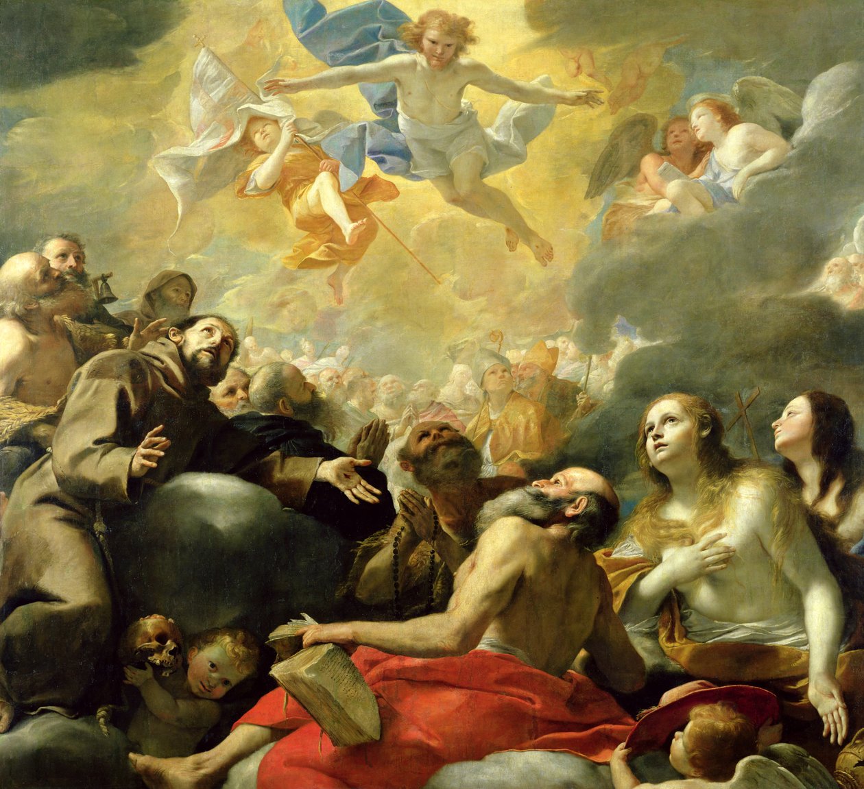 Cristo en gloria con los santos, c.1660 de Mattia Preti