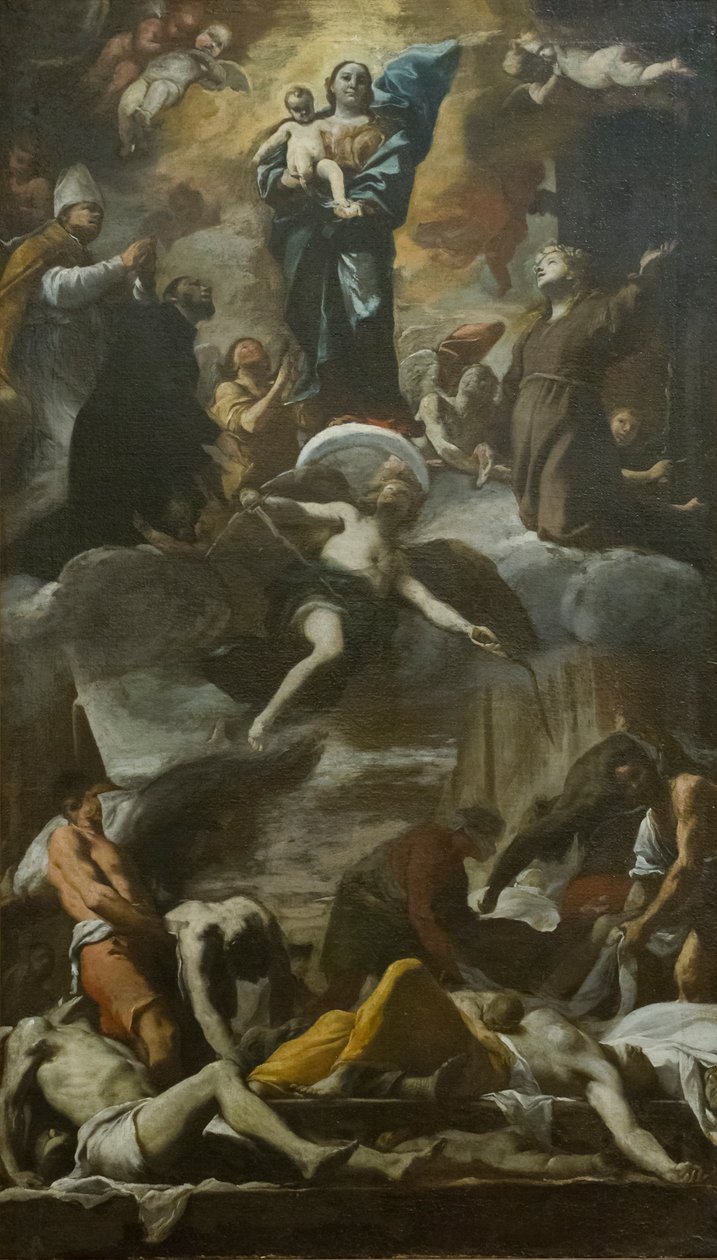 Boceto del fresco votivo de la peste de 1656 de Mattia (1613 99) Preti