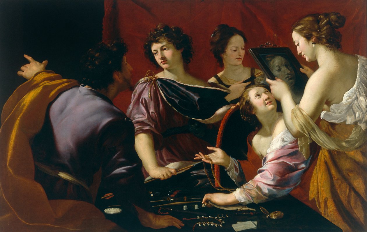 Tasso en la corte de Ferrara (o Alegoría de los Cinco Sentidos), (detalle) de Mattia Preti