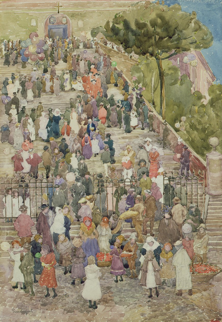 Escaleras de Santa Maria Aracoeli, Roma, c.1898-99 de Maurice Brazil Prendergast