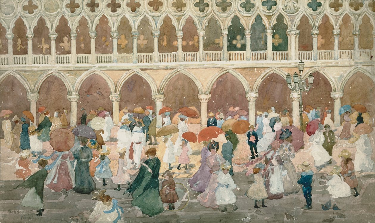 Luz del sol en la Piazzetta de Maurice Brazil Prendergast
