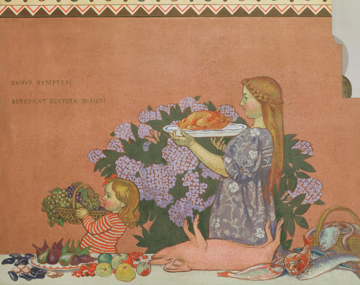Gracia, Panel Derecho de la Decoración de la Casa del Artista en Perros-Guirac, 1908 de Maurice Denis