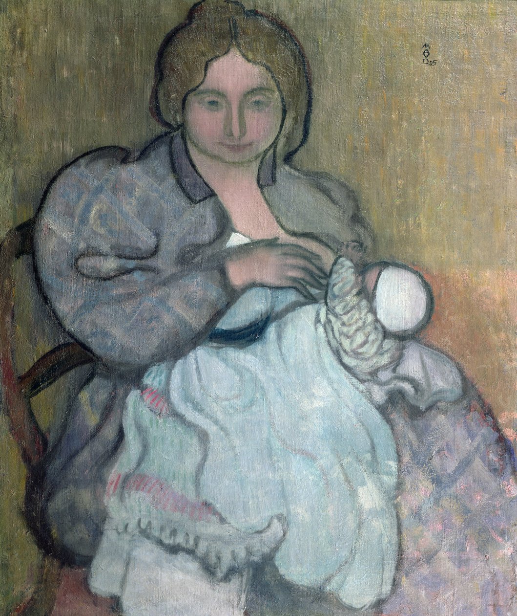 Maternidad con un Vestido Blanco (Jean-Paul) c.1895 de Maurice Denis