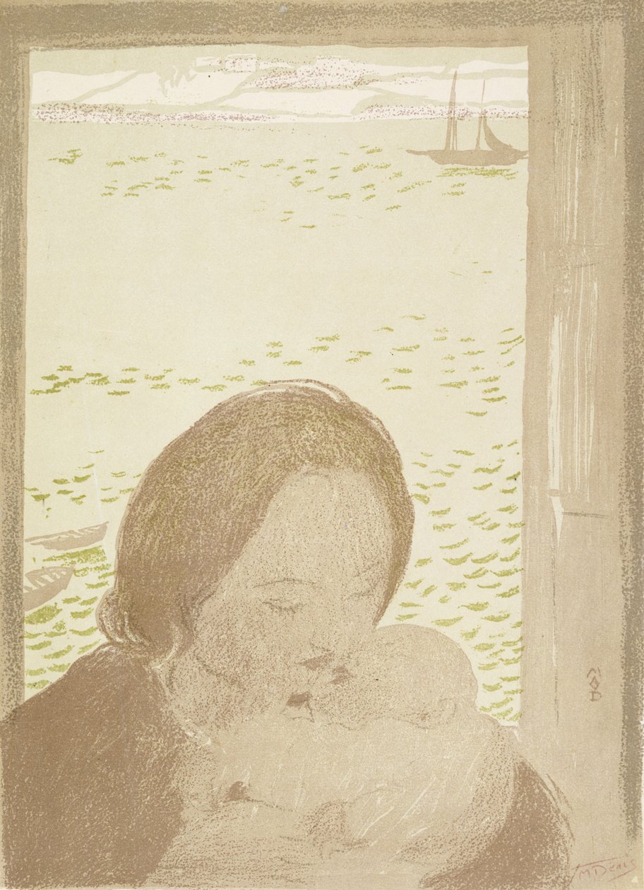 Madre e hijo junto al mar en Pouldu, 1900 de Maurice Denis
