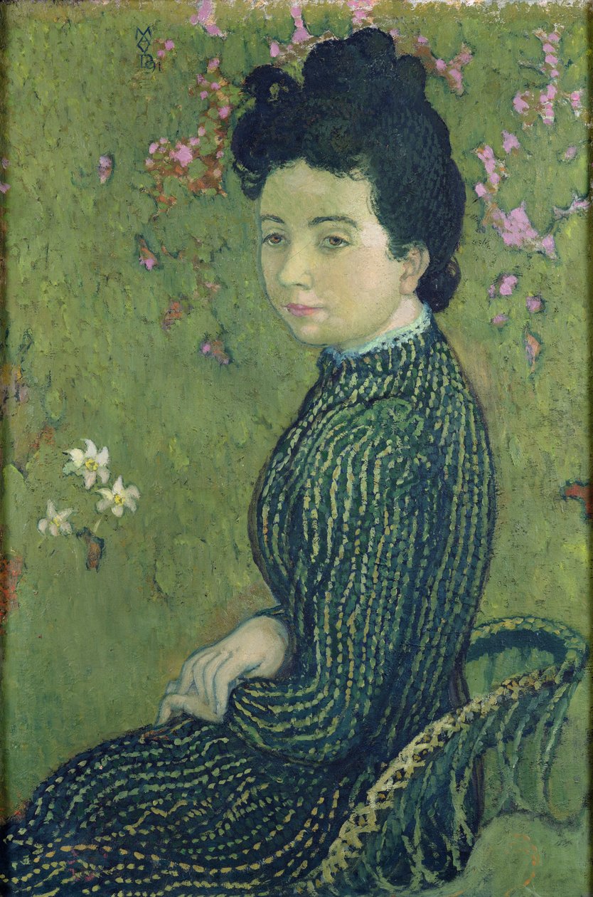 Retrato de Eva Meurier con un vestido verde, 1891 de Maurice Denis