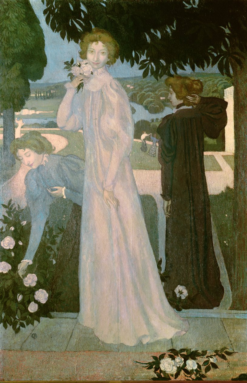 Retrato de Mademoiselle Yvonne Lerolle en Tres Poses, 1897 de Maurice Denis