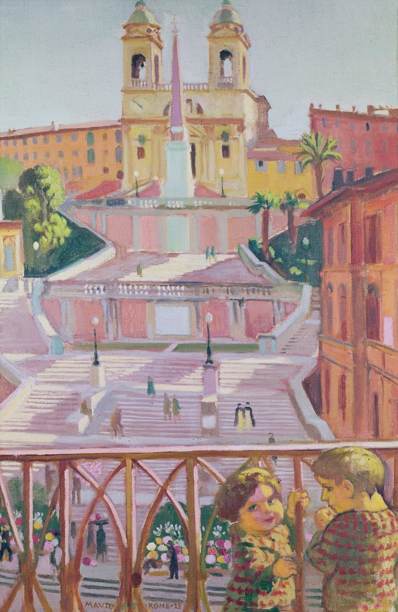 Escalinata Española y la iglesia de Trinità dei Monti, Roma, 1928 de Maurice Denis