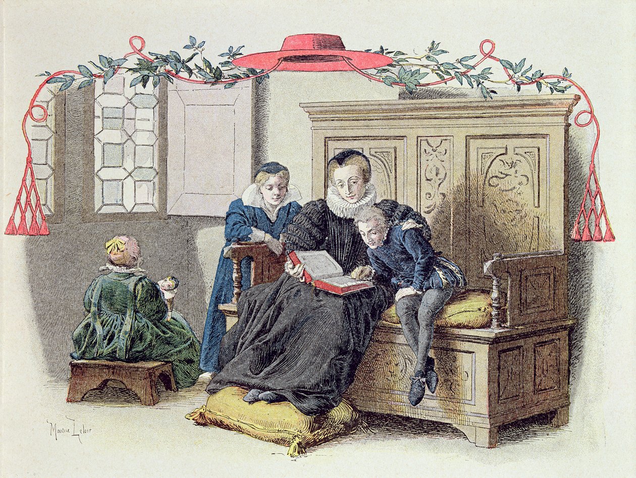 Armand-Jean du Plessis, Cardenal Richelieu (1585-1642) de niño, ilustración de una vida de Richelieu por Theodore Camu, 1910 de Maurice Leloir