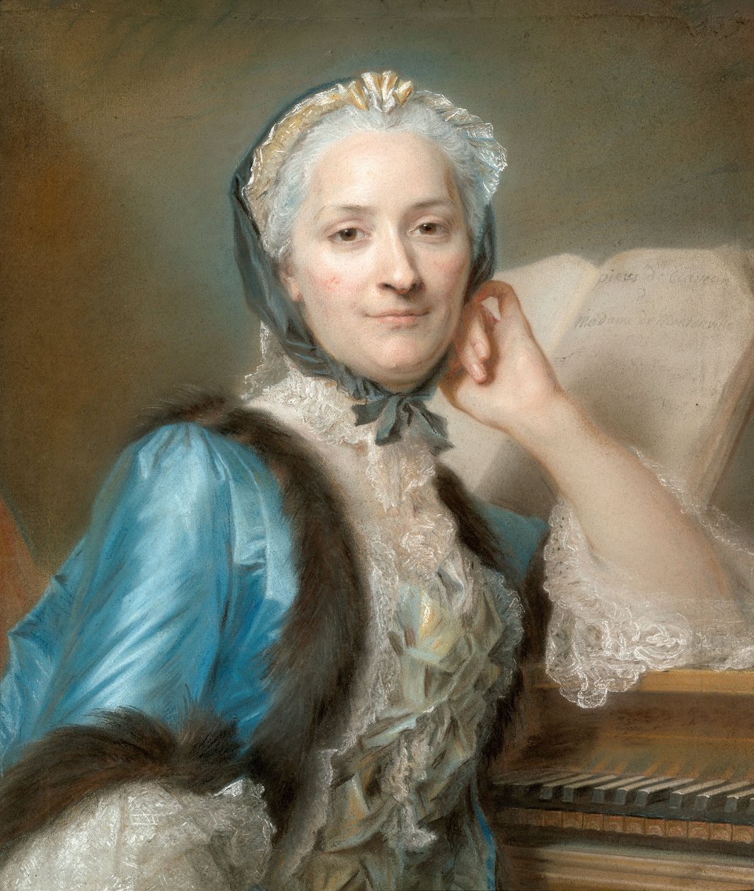 Retrato de Madame Anne-Jeanne Cassanéa de Mondonville, de soltera Boucon (1708-1780) de Maurice-Quentin de La Tour