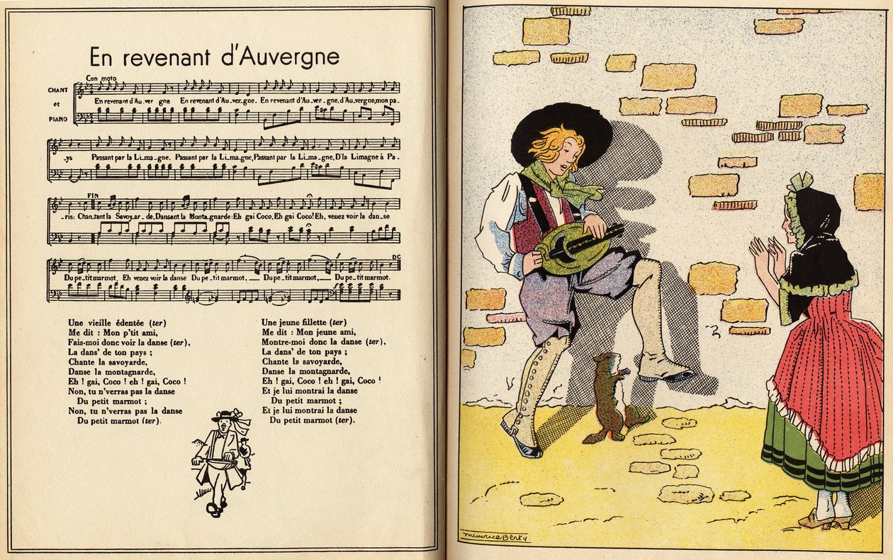 Volviendo de Auvernia. canción infantil (grabado) de Maurice Berty
