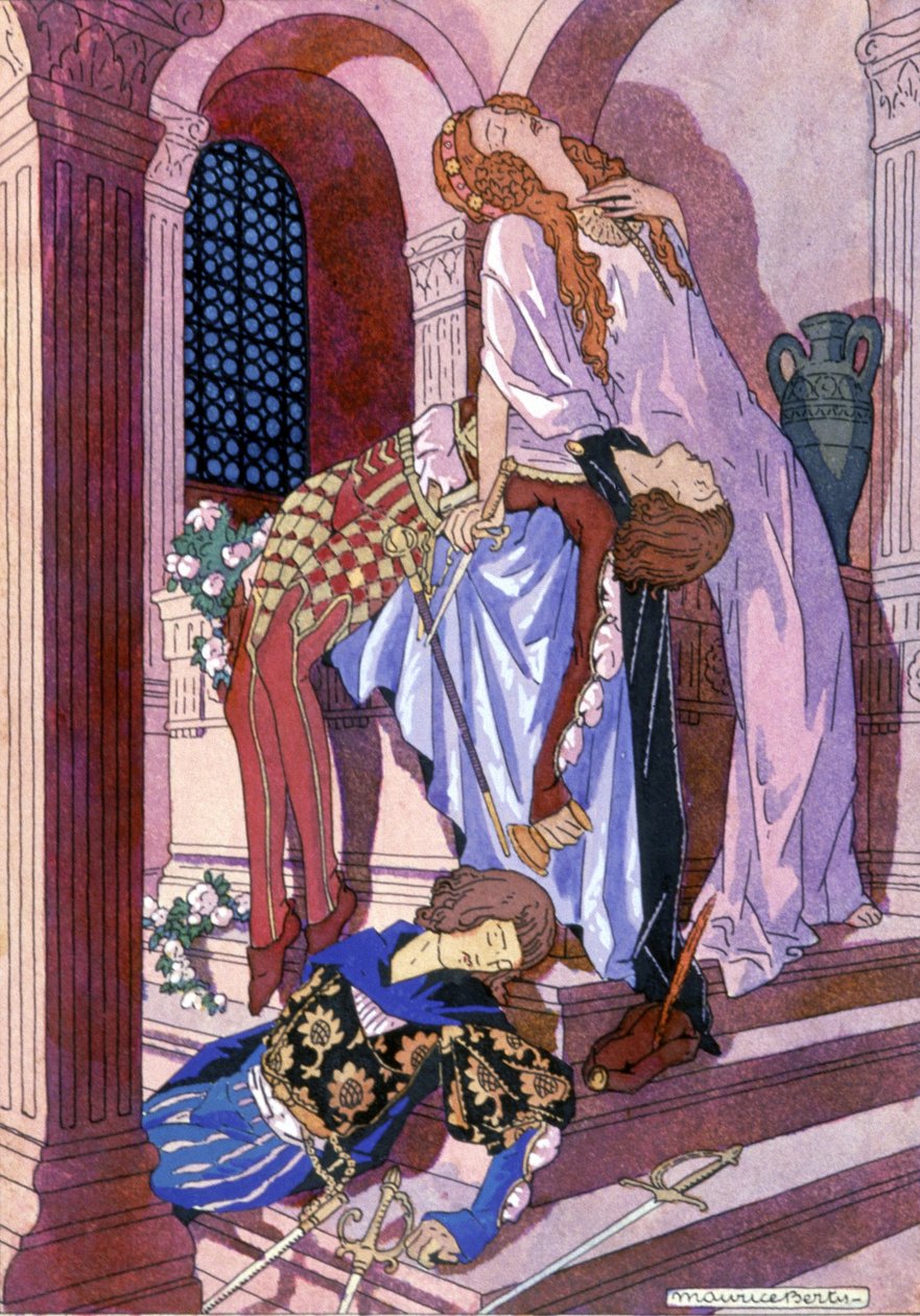 Muerte de Romeo y Julieta, c. 1930 (ilustración) de Maurice Berty