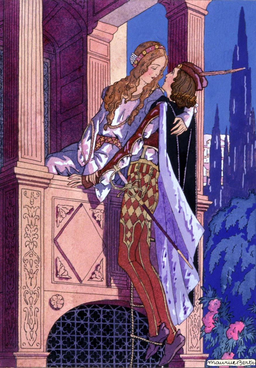 Romeo y Julieta, c.1930 (ilustración) de Maurice Berty