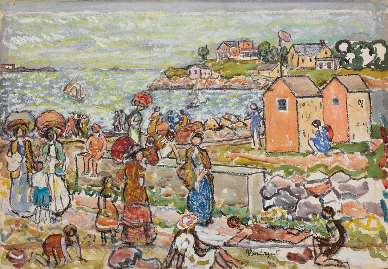 Bañistas y paseantes, c.1919 de Maurice Brazil Prendergast