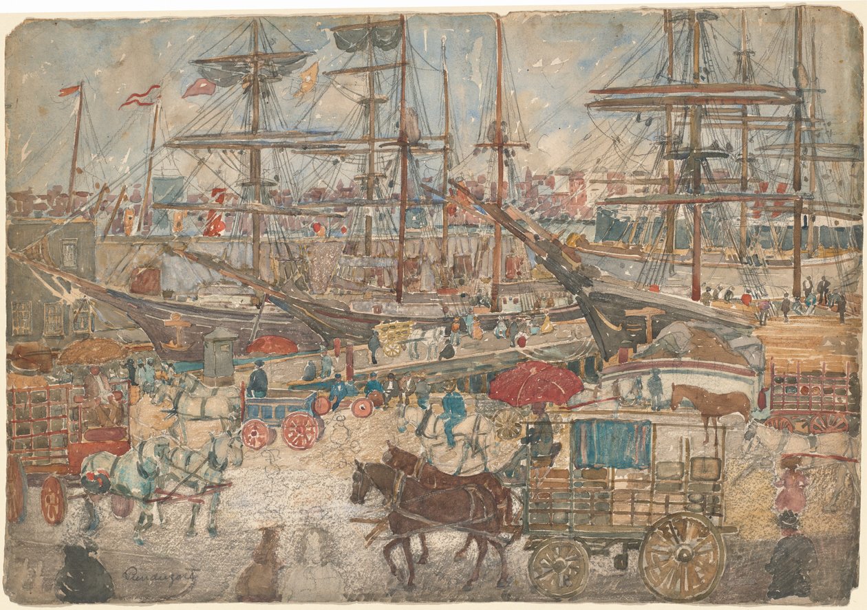 Muelles, East Boston, 1900-1904 de Maurice Brazil Prendergast