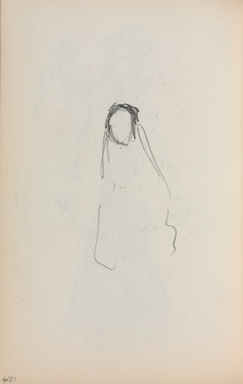 Cuaderno de bocetos italiano: Figura página 124, 1898-1899 de Maurice Brazil Prendergast