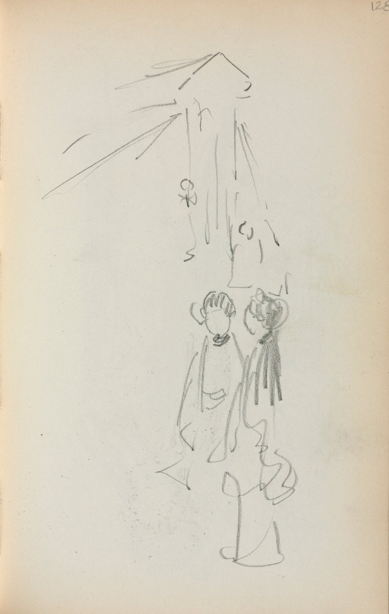 Cuaderno de bocetos italiano: Figuras página 128, 1898-1899 de Maurice Brazil Prendergast