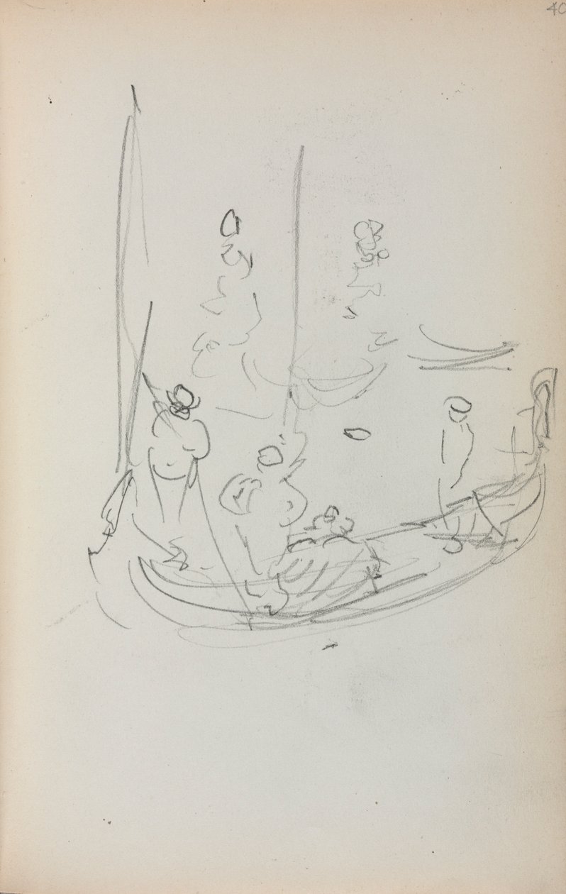 Cuaderno de bocetos italiano: Góndola página 40, 1898-1899 de Maurice Brazil Prendergast