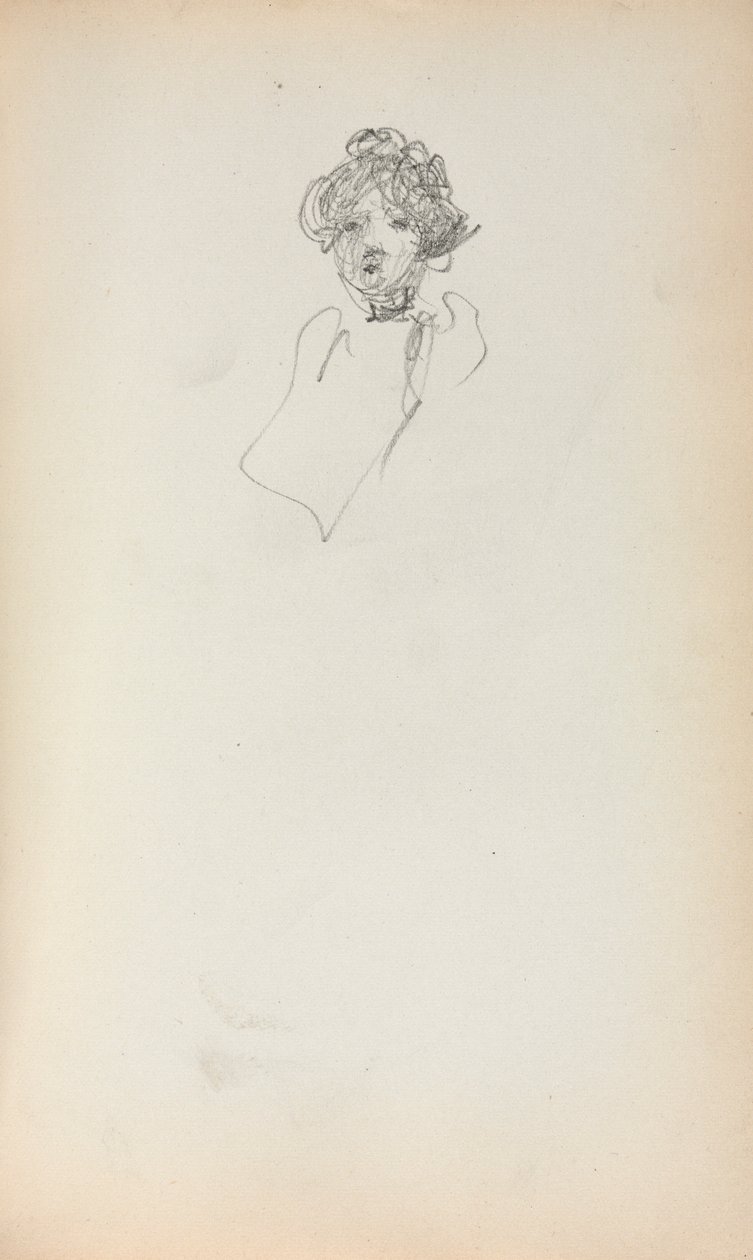 Cuaderno de Bocetos Italiano: Cabeza de una Mujer página 215, 1898-1899 de Maurice Brazil Prendergast