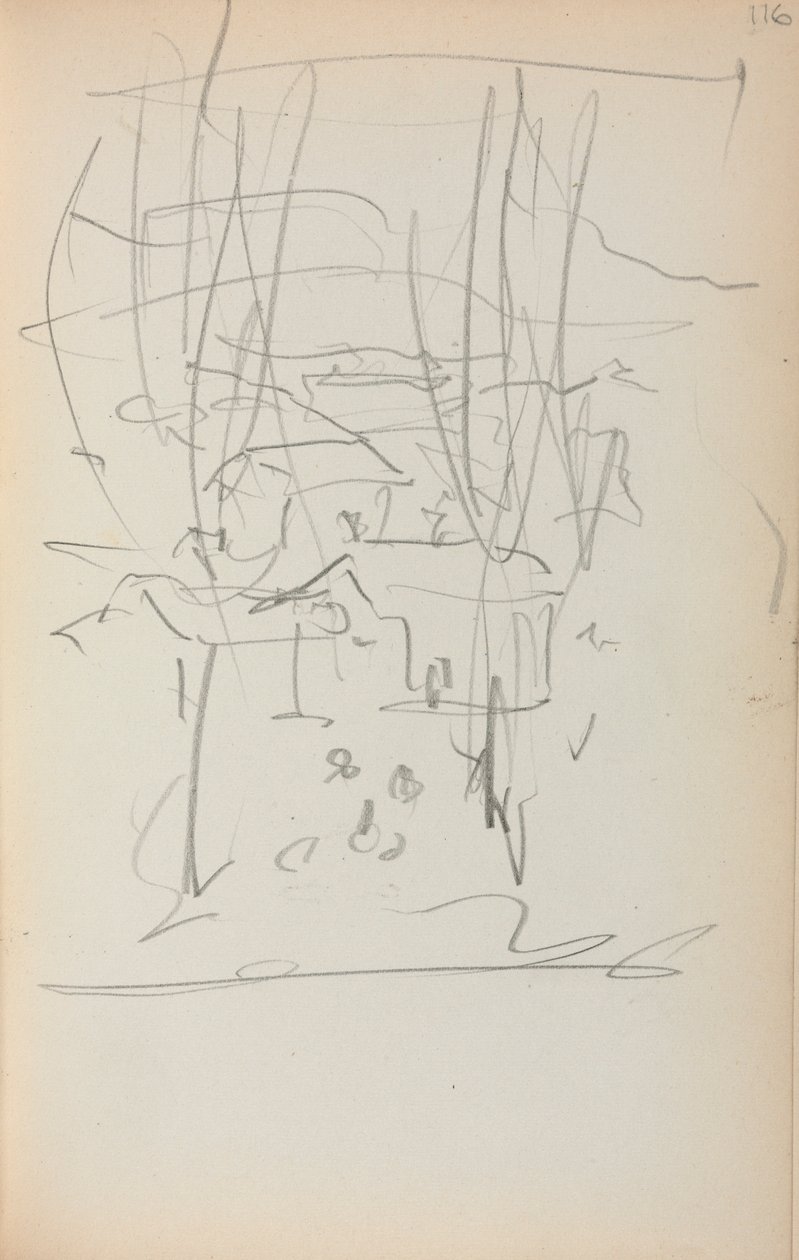 Cuaderno de bocetos italiano: Página de paisaje 116, 1898-1899 de Maurice Brazil Prendergast