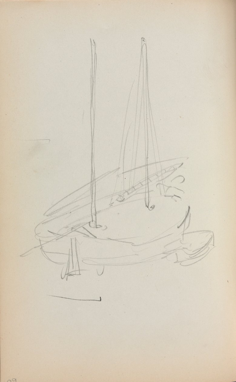 Cuaderno de bocetos italiano: Velero página 60, 1898-1899 de Maurice Brazil Prendergast